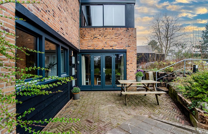 Private patio with garden views